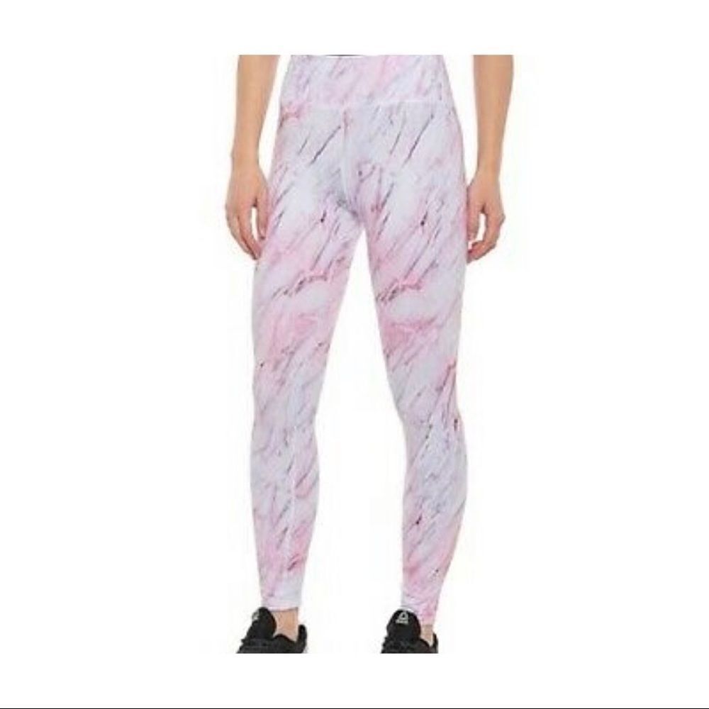 R AND DRY Pink/White Marble 7/8 Leggings
